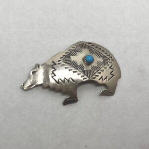 Turquoise sterling silver pin